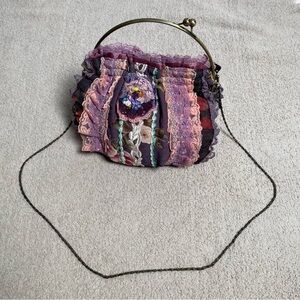 Estilo Collection Vintage Purple Floral Whimsigoth Lace Purse